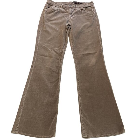 Vintage Y2K Corduroy Pants Womens 30 Low Rise Flare Tan Adriano Goldschmied USA - Picture 1 of 6